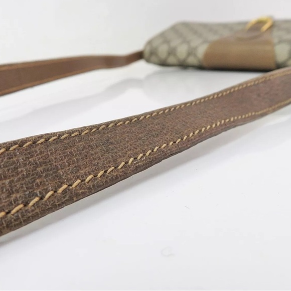 Auth Vintage GUCCI Brown GG PVC Canvas Flap Cover Shoulder Bag purse - Picture 8 of 9